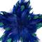 Plush Glittery Peacock Feather Star Shaped Christmas Ornament - 9" - Blue